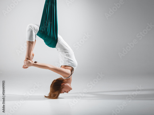 Aerial Yoga - Stock Image