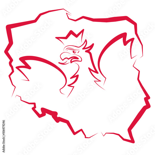 Mapa Polski z orłem