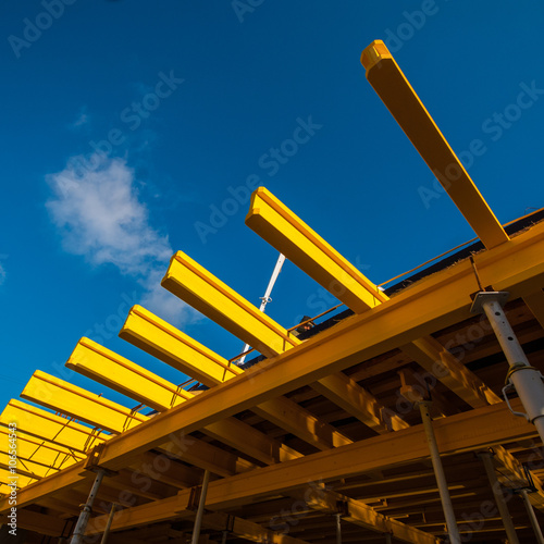 preparation of the formwork and rebar for concrete pouring