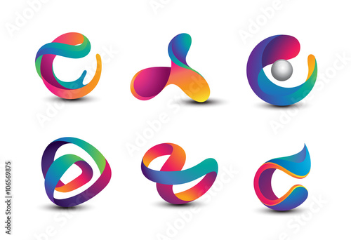 Abstract Colorful Logo Design Elements