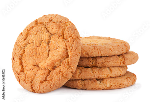 Baked biscuit on white