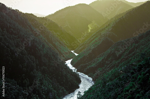 Landscape with mountains covered by forest