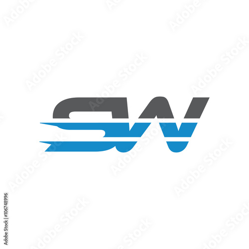 Simple Modern Dynamic Letter Initial Logo sw