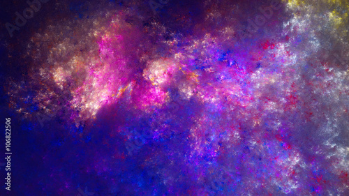 Starry sky, cluster of brightly colored galaxies. Milky Way. Mysterious psychedelic relaxation wallpape. Sacred geometry. Fractal Wallpaper pattern desktop. Digital artwork creative graphic design.