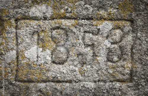 year 1858 carved in the stone