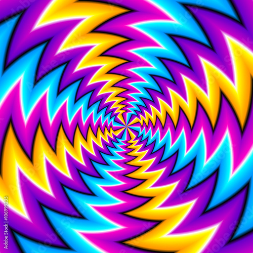 Colorful spin illusion