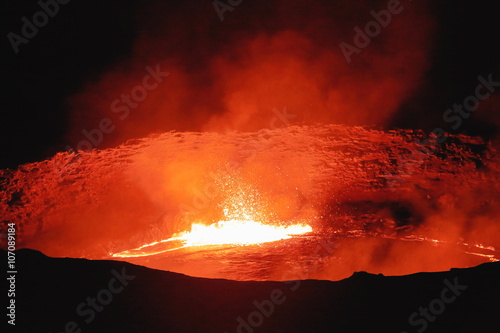 Burning lava lake in Erta Ale volcano-Danakil-Ethiopia. 0219