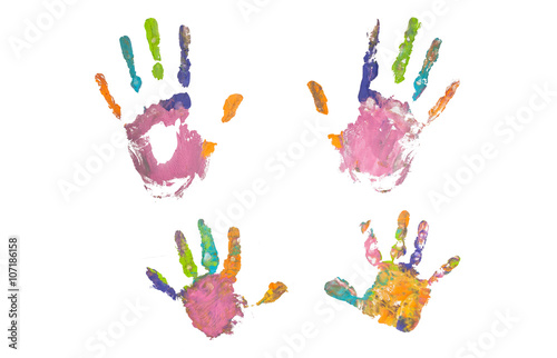 Photo of colored hand prints