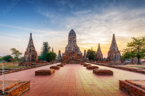 Chaiwattanaram temple in Ayutthaya Historical Park, Thailand. -