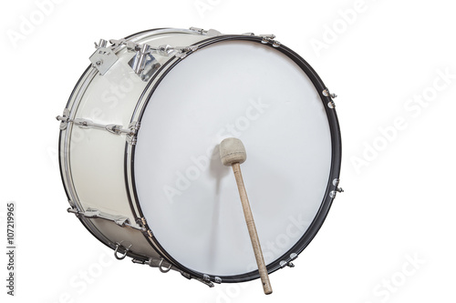 classic musical instrument big drum isolated on white background