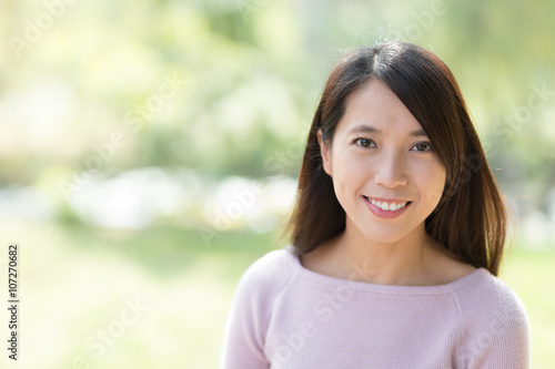 Asian young woman at outdoor park
