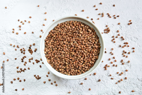 Natural buckwheat in a bowl