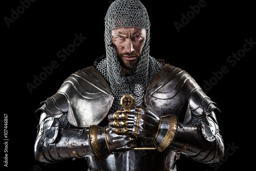 Medieval Warrior with Chain Mail Armour and Sword