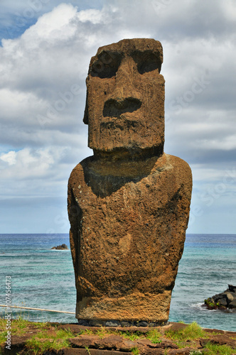 Easter Island and stone circle Te Pito Kura