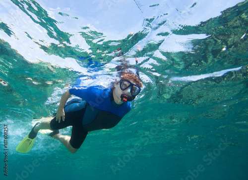 Woman snorkeling in the sea