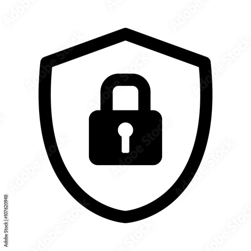 Security shield or virus shield lock line art icon for apps and websites