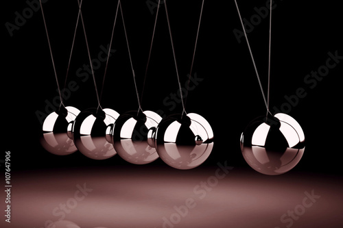 Balancing balls Newton's cradle (high resolution 3D image)