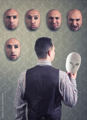 Man choosing a mask