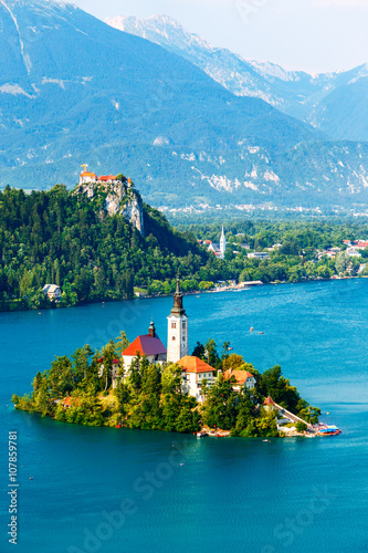 Bled with lake in summer, Slovenia