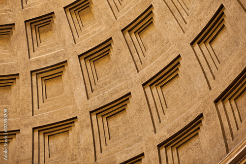 Pantheon interior dome ceiling detail