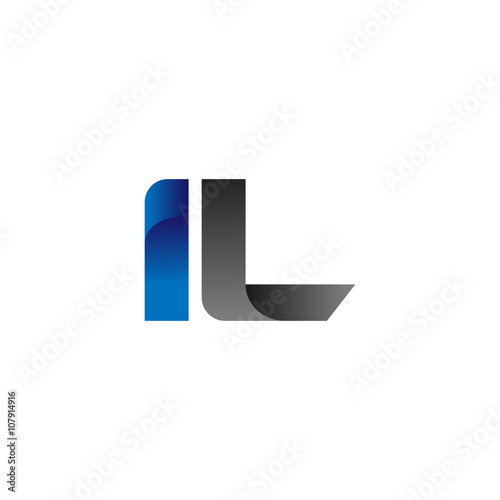 Modern Simple Initial Logo Vector Blue Grey il