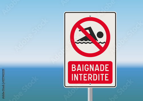 Panneau Baignade interdite