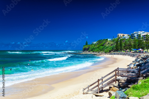 CALOUNDRA, AUS - DEC 06 2015: Hot sunny day at Dicky Beach Calun