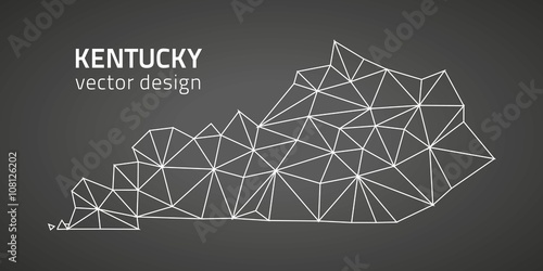 Kentucky USA outline vector map