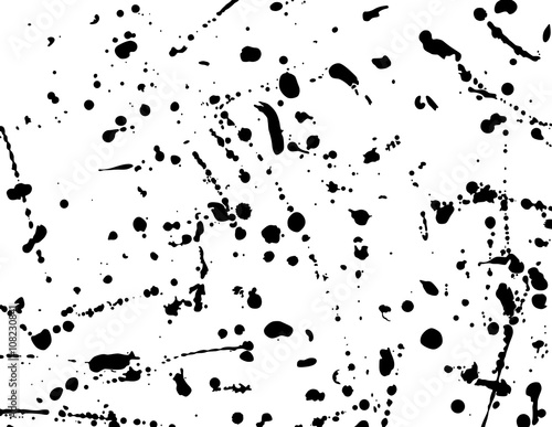 Black paint splashes and splatter, abstract art background