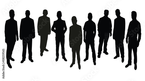 standing men silhouette vector