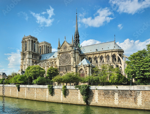 Notre-Dame side view, Paris, France