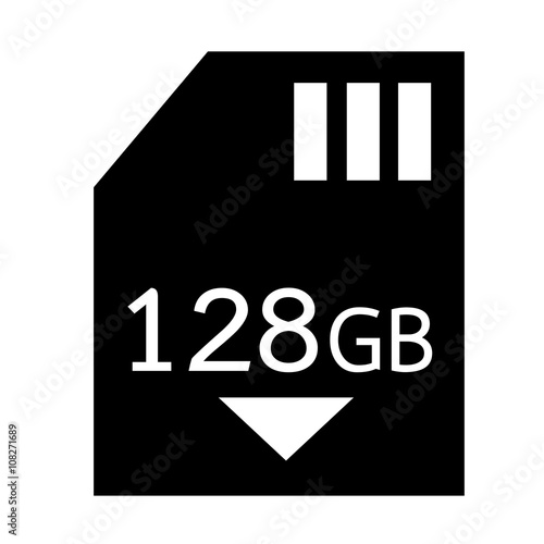 Memory Card 128 Gb icon Illustration design