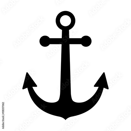 Ship anchor or boat anchor flat icon for apps and websites