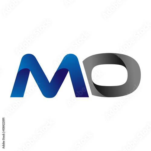 Modern Simple Initial Logo Vector Blue Grey Letters mo