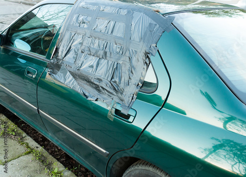 Car with a broken window