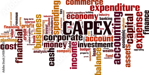 CAPEX word cloud concept. Vector illustration