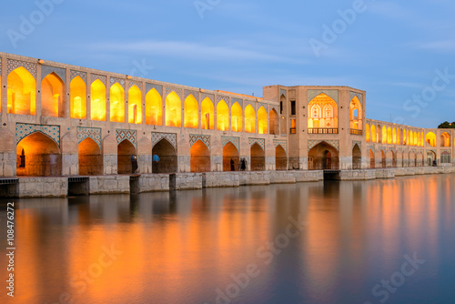 Khaju-Bridge after sunset, Isfahan