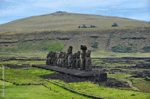  Moai statues of Tongariki on Easter Island 