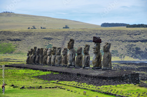  Moai statues of Tongariki on Easter Island 