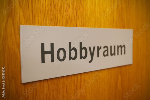 Hobbyraum - Schild zum Hobbyraum