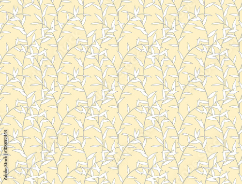 Seamless Leaves Pattern Outline Series