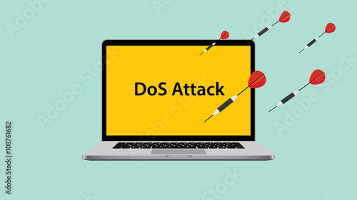 ddos dos denial of service attack with laptop attacked