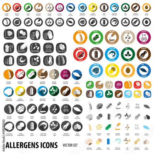 Big food allergens vector set