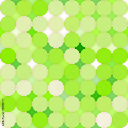 Abstract circles geometry seamless background. Colorful and bright palette, repeatedly tiled pattern. Design backdrop texture, decorative color art. Endless lime green wallpaper. Vector.
