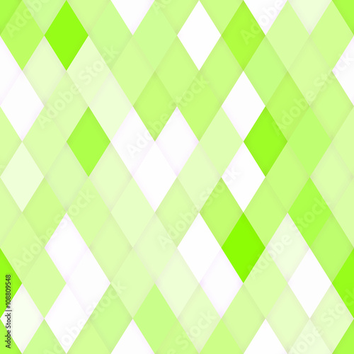 Abstract rhombs geometry seamless background. Colorful and bright palette, repeatedly tiled pattern. Design backdrop texture, decorative color art. Endless lime green wallpaper. Vector.