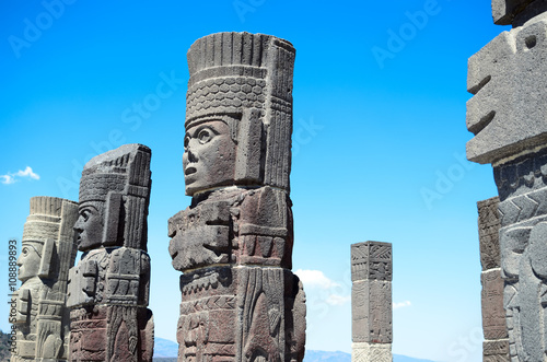 Atlantean figures at the archaeological sight in Tula 