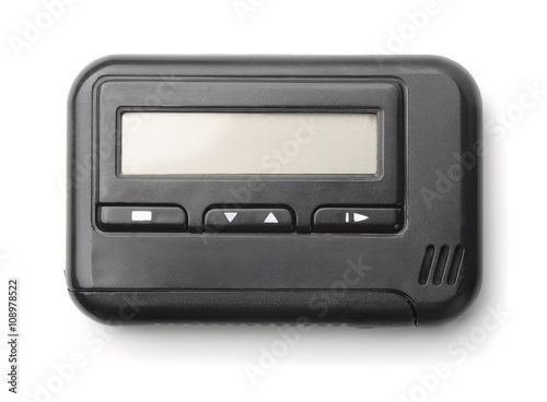 Old pager isolated on white