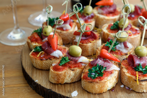 pinchos, tapas, spanish canapes, party finger food