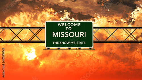 Welcome to Missouri USA Interstate Highway Sign in a Breathtakin