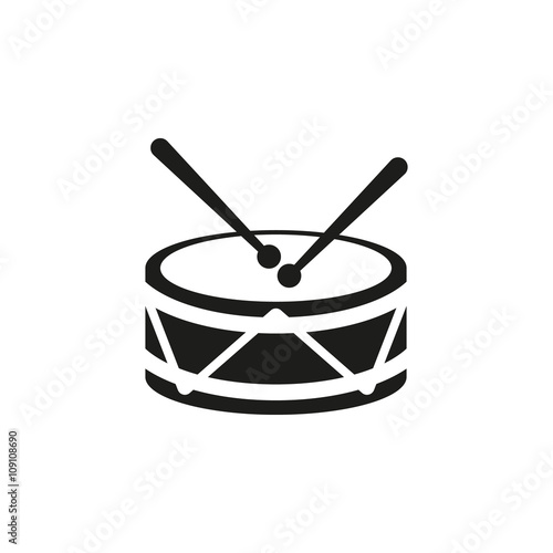 Drum icon. design. Music and toy symbol. web. graphic. AI. app. logo. object. flat. image. sign. eps. art. picture - stock